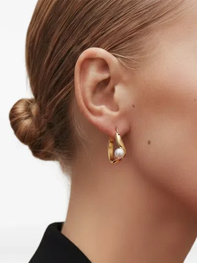 Yoj 트베르티 펄 후프 이어링 In Pattern