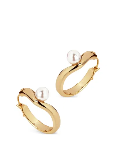 Yoj 트베르티 펄 후프 이어링 In Pattern