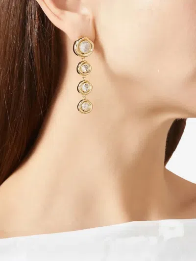 Yoj 카를로 크리스털 드롭 이어링 In Purple