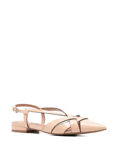 Bibi Lou Slingback Flat Pumps In Nude