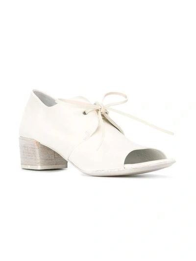 Shop Marsèll Peep Toe Lace-up Pumps - White