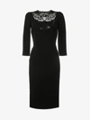 DOLCE & GABBANA DOLCE & GABBANA LACE-INSERT FITTED DRESS,F63A3ZFURDV11867220