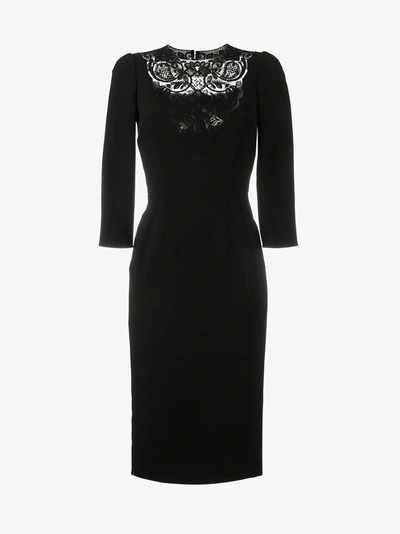 Dolce & Gabbana Lace-insert Fitted Dress - Black