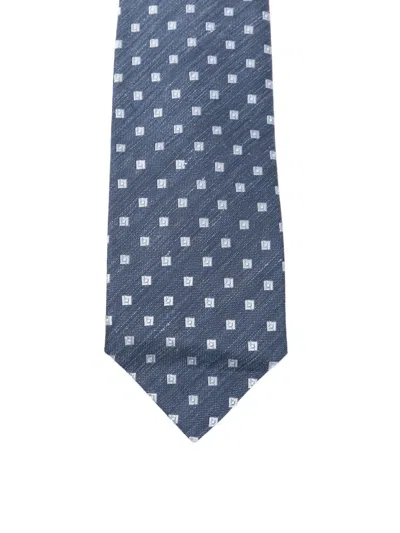 Barba Napoli Geometric-pattern Tie In Metallic