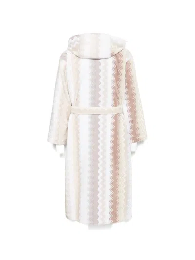 Missoni Zigzag-pattern Dressing Gown In White