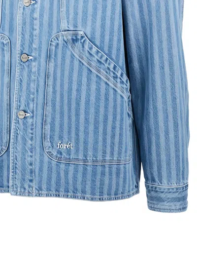 Forét Berry Herringbone-pattern Denim Jacket In Multi