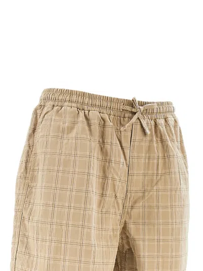 Forét Shift Check-pattern Drawstring Shorts In Animal Print