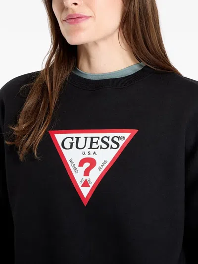 Guess Usa Logo-print Sweatshirt In Black