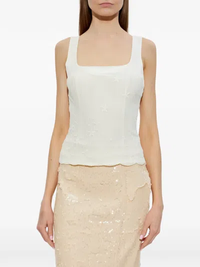 Posse 플로럴 디자인 탑 In Gray