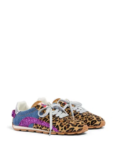 Dsquared2 Wild2 Leopard-print Sneakers In Multi