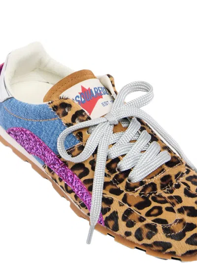 Dsquared2 Wild2 Leopard-print Sneakers In Multi