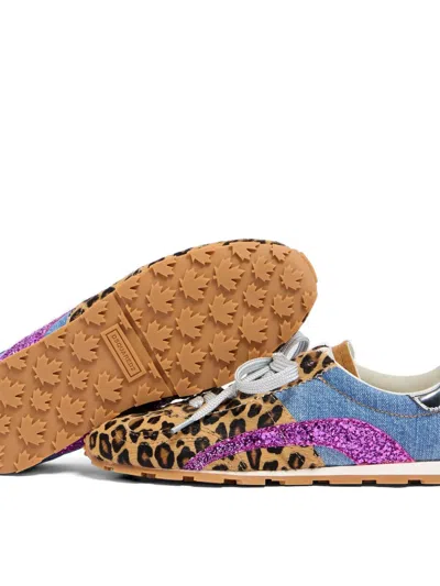 Dsquared2 Wild2 Leopard-print Sneakers In Multi