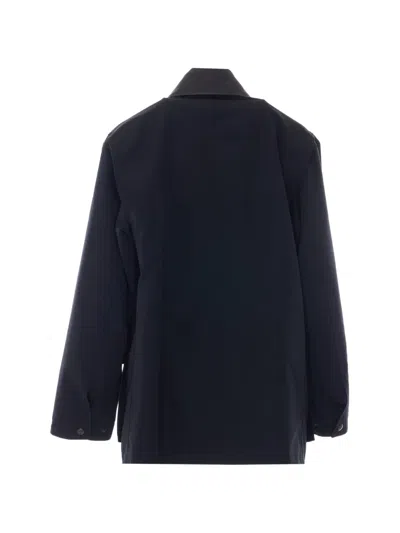 Auralee Point-collar Wool Jacket In Black