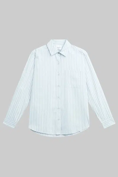 Leset Pre-order: Yoshi Stripe Classic Oversized Button Down In Blue