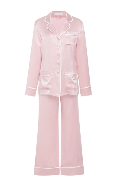 Olivia Von Halle Coco Nougat Silk Pajama Set In Pink