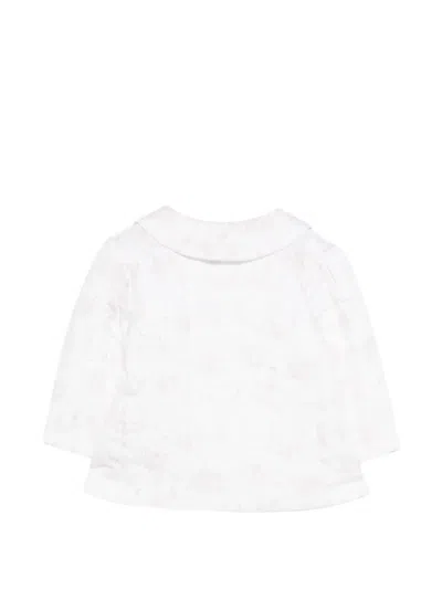Patachou Patterned Buttoned Coat In White