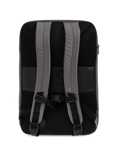 Diesel Embossed Logo Hard-shell Backpack In Gray