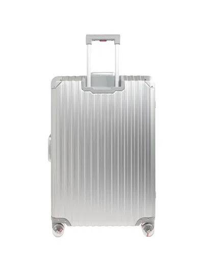 Diesel Grooved Suitcase In Silver