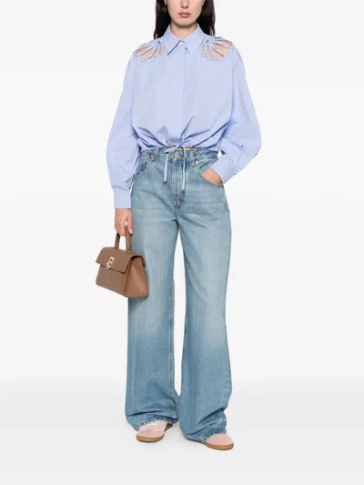 Sandro Embellished Shirt In Blue