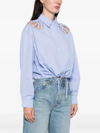 Sandro Embellished Shirt In Blue