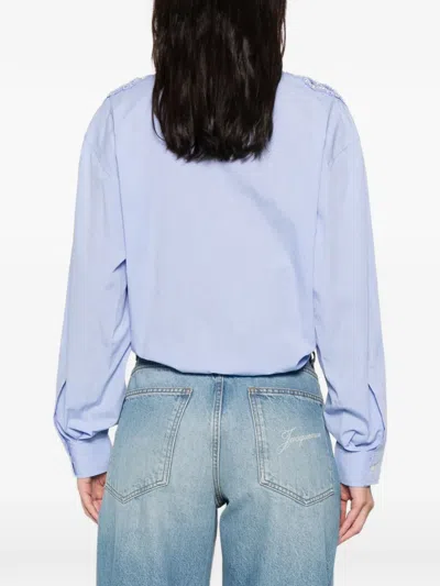 Sandro Embellished Shirt In Blue