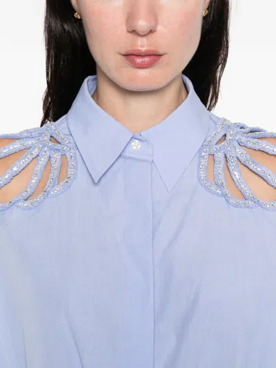 Sandro Embellished Shirt In Blue