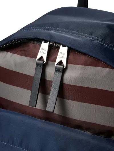Paul Smith Striped Backpack In Blue