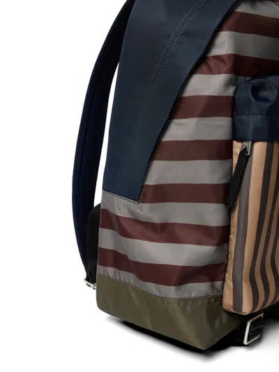 Paul Smith Striped Backpack In Blue
