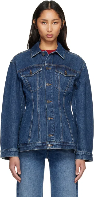 Agolde Myra Structured Denim Jacket In Blue