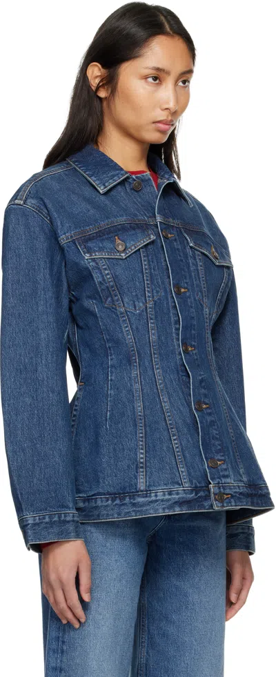 Agolde Myra Structured Denim Jacket In Blue