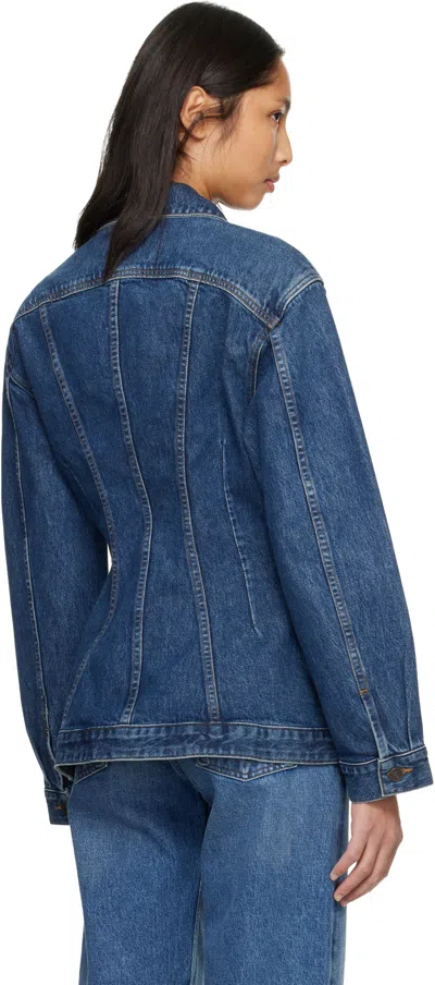 Agolde Myra Structured Denim Jacket In Blue