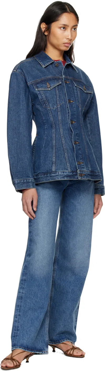 Agolde Myra Structured Denim Jacket In Blue