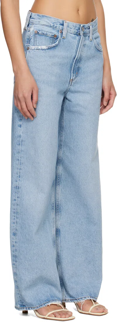 Agolde Blue Low Curve Jeans In Blue