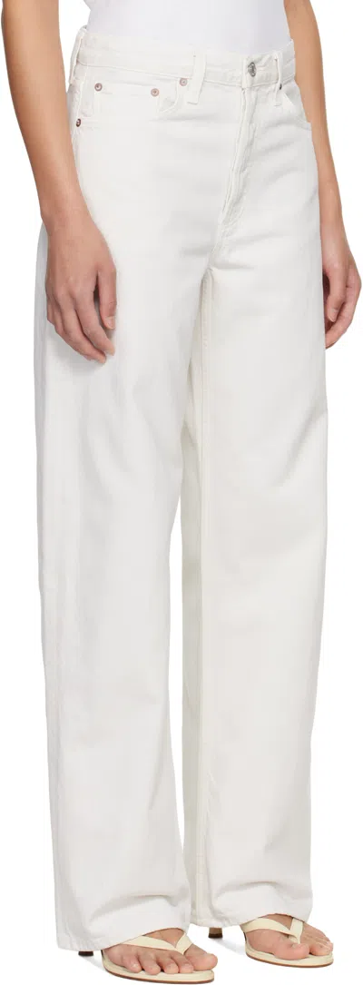 Agolde White Arc Jeans In White