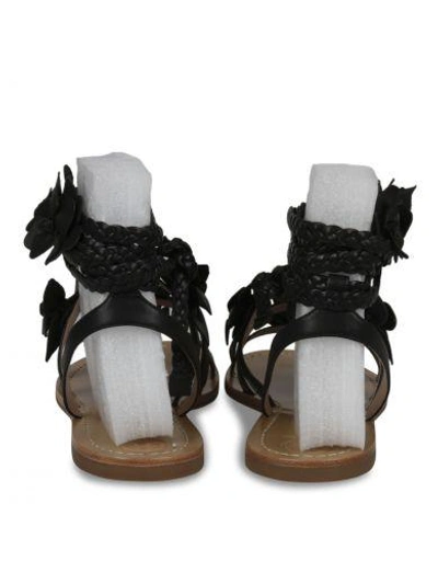Shop Tory Burch Blossom Gladiator Sandals In Black