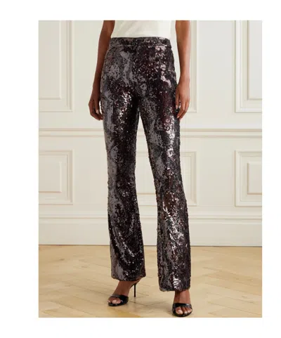 Veronica Beard Collier Sequined Satin Flared Pants In Black