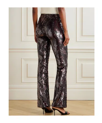 Veronica Beard Collier Sequined Satin Flared Pants In Black