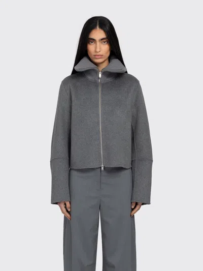 Samsoe & Samsoe Sacleo Ribbed-neck Jacket In Gray