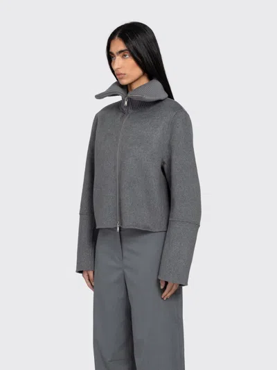 Samsoe & Samsoe Sacleo Ribbed-neck Jacket In Gray