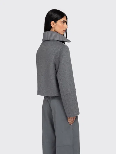 Samsoe & Samsoe Sacleo Ribbed-neck Jacket In Gray
