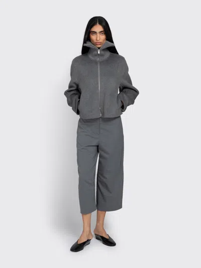 Samsoe & Samsoe Sacleo Ribbed-neck Jacket In Gray