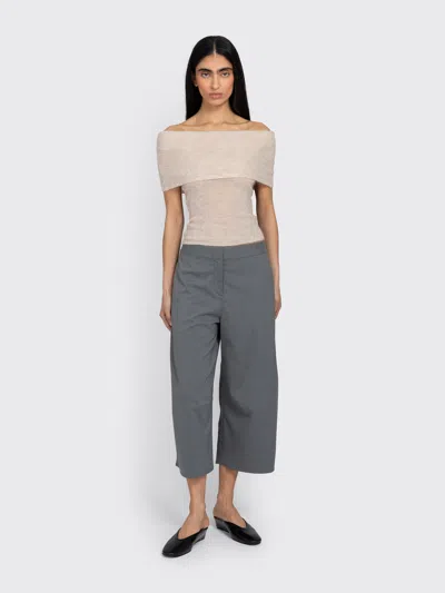 Samsoe & Samsoe Sahera Off-the-shoulder Foldover Top In Neutral