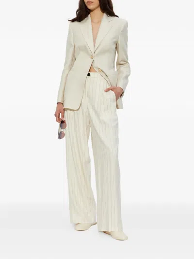Max Mara Two-button Patch-pocket Jacket In White