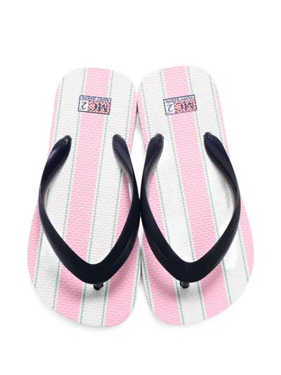 Mc2 Saint Barth Striped Flip Flops In Multi