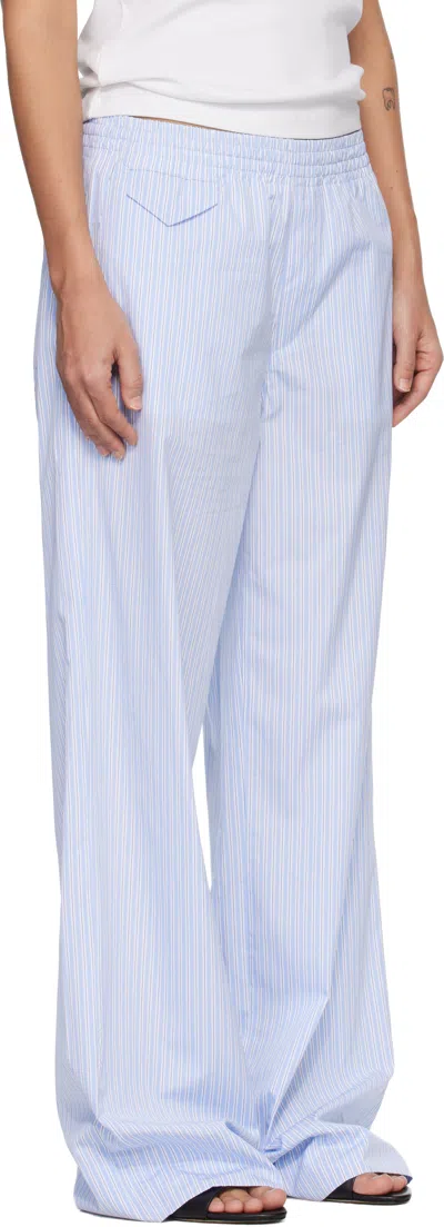 A.p.c. Striped Wide-leg Trousers In Blue