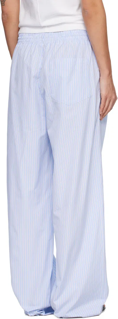 A.p.c. Striped Wide-leg Trousers In Blue