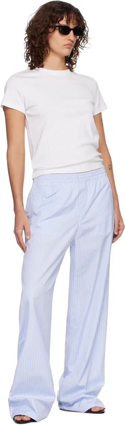 A.p.c. Striped Wide-leg Trousers In Blue