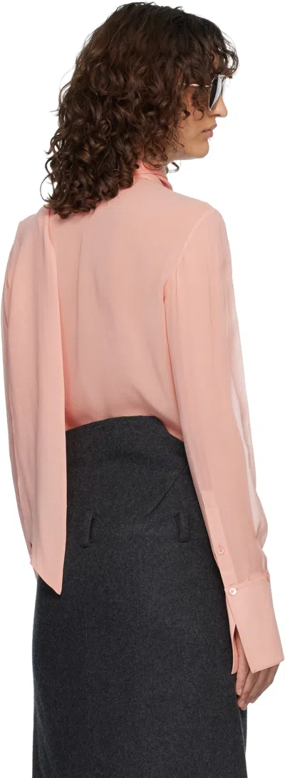 Acne Studios Pink Silk Shirt In Multi