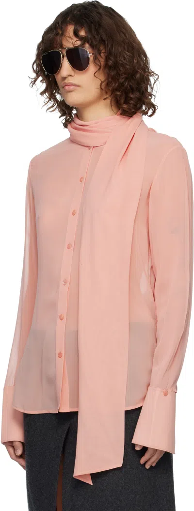 Acne Studios Pink Silk Shirt In Multi