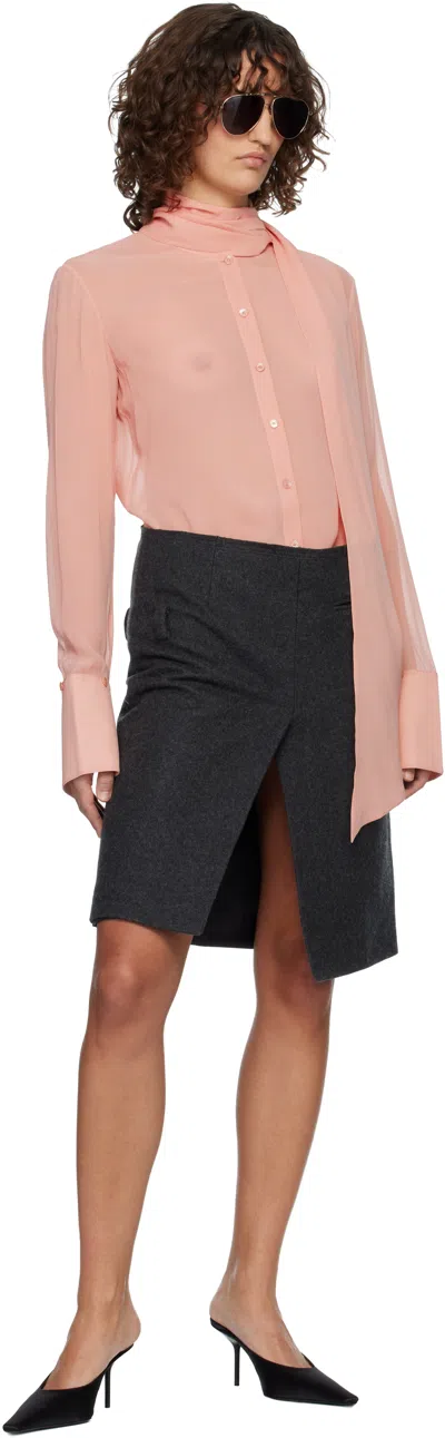 Acne Studios Pink Silk Shirt In Multi